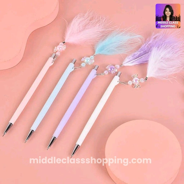 Cute And Trending Fancy Luxury Feather Click Pencil MC770