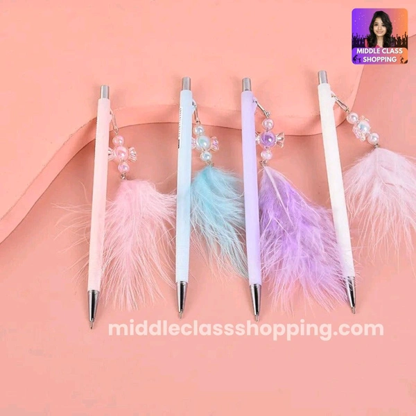 Cute And Trending Fancy Luxury Feather Click Pencil MC770