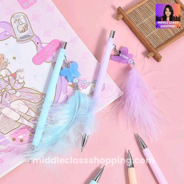 Cute And Trending Fancy Luxury Feather Click Pencil MC770