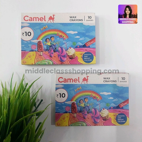 Camlin Premium Wax Crayons (10 SHADES) MC777
