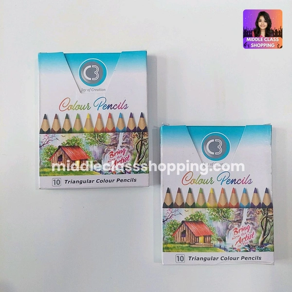 Doms Premium 10 in 1 Colour Pencils (Small Sized 10 Colors) MC783