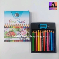 Doms Premium 12 in 1 Triangular Grip Colour Pencils With Sharpner (12 Colors) MC784