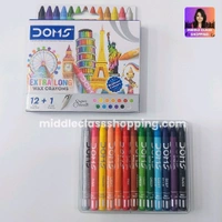 Doms Premium 13 in 1 Extra Long Wax Crayons  With Silver Crayon (13 SHADES) MC786