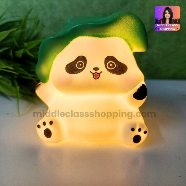 Super Cute Bubbly Sitting Green Cap Panda With Cute Night Light And Best Gift MC811