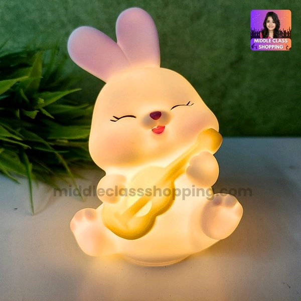 Super Cute Sitting Guitar Bunny With Cute Night Light And Best Gift MC817