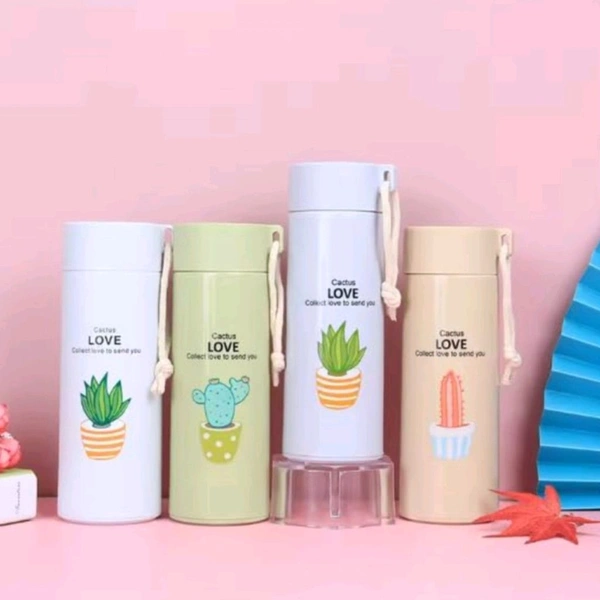 High Quality Multicolored Cute Love Cactus Glass Bottles With Thick Plastic Lamination MC915