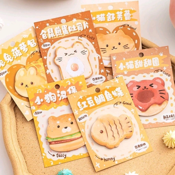 Super Cute Big Sized Cartoon Printed Foodie Colourful Sticky Notes (30 Sheets) MC921