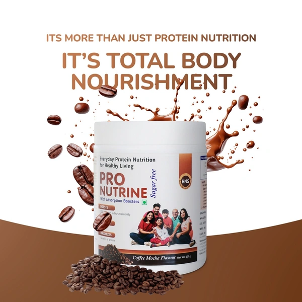 Cutis PRO NUTRINE Everyday Protein Nutrition Family Pack of 2 | Coffee Mocha Flavour | Sugar-Free | No Gluten | Essential Nutrients | Zero Added Sugar - 2 x 200 Grams, 2
