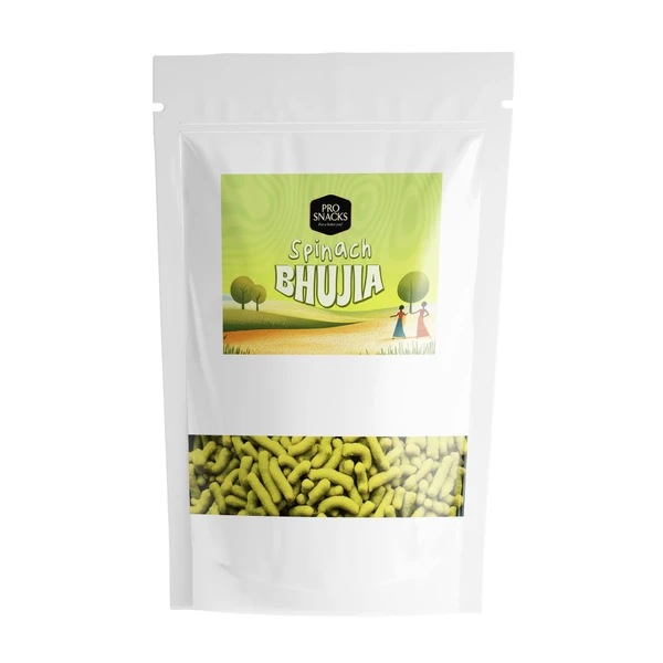 Cutis PRO SNACKS Spinach Bhujiya – Pack of 2, 50g Each, No Palm Oil, No Preservatives, Healthy & Guilt-Free Snack - One Size, 2