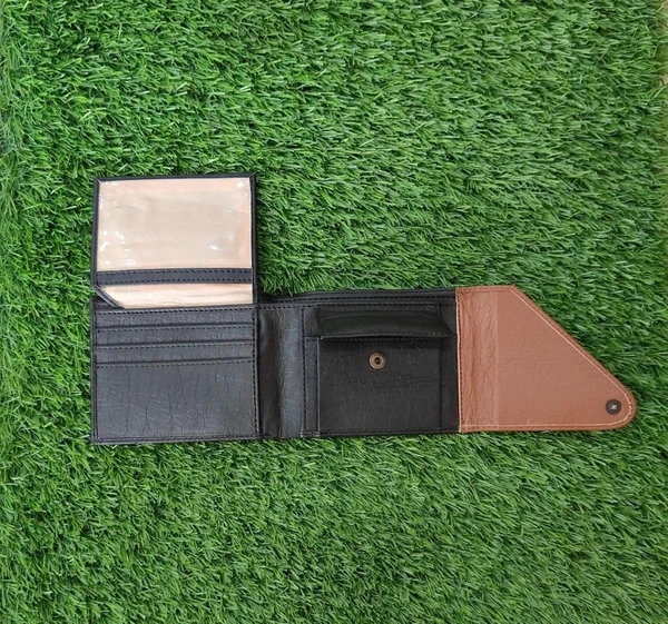 Flap Wallet - Black & Tan Brown