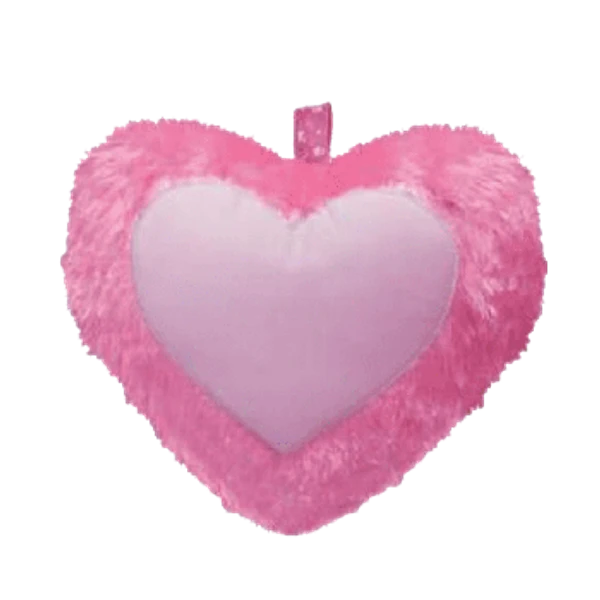 Fur Pillow - Heart Shape - Red