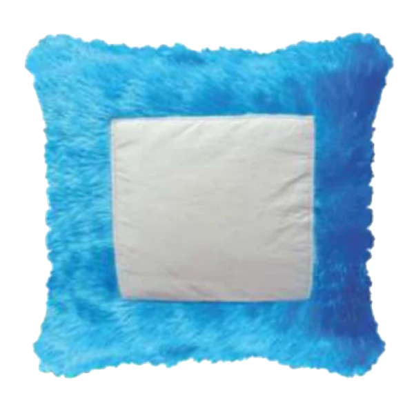 Fur Pillow - Square Shape - Blue