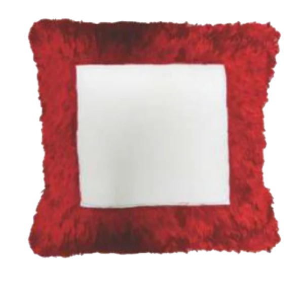 Fur Pillow - Square Shape - Red