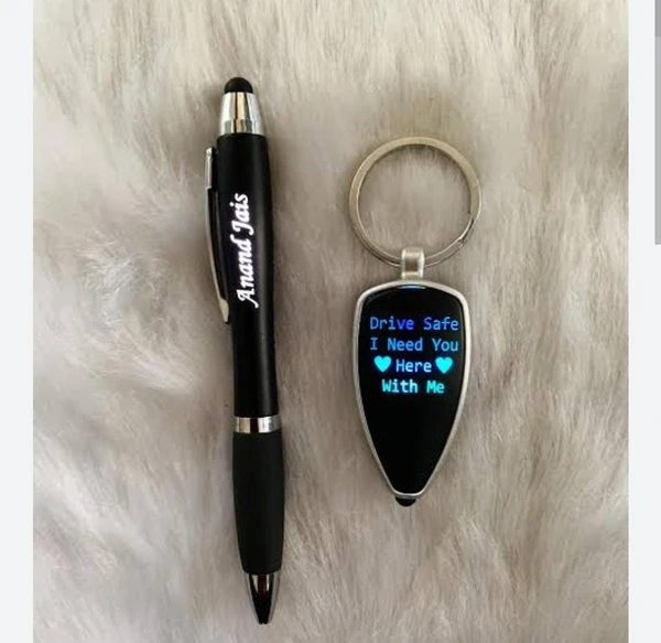 LED Polymer Pen & Keychain Combo Set