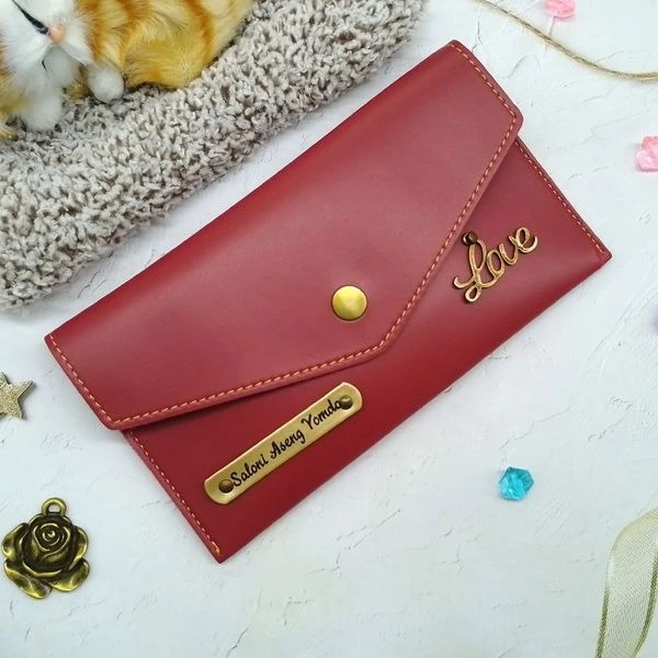 Ladies Minimal Wallet - Wine Red