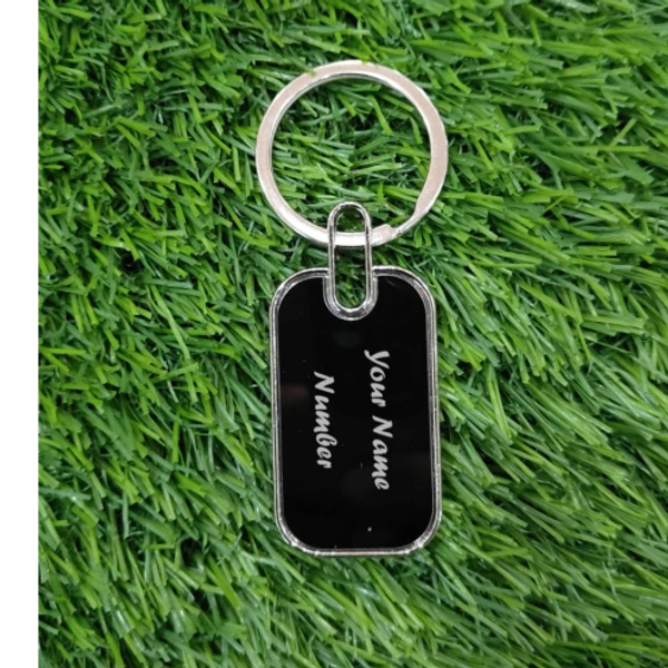 Metal Engraved Keychain - Rectangle Shape