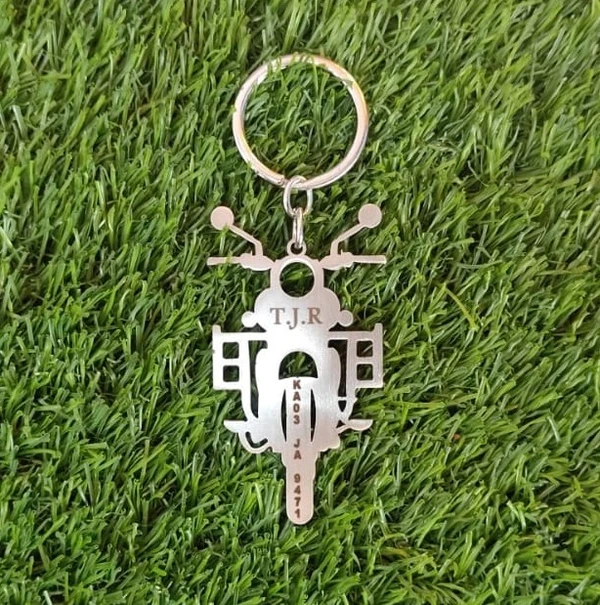 Bike - Metal Engraved Keychain