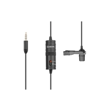 BOYA By-m1 3.5mm Electret Condenser Microphone with 1/4" Adapter for Smartphones, DSLR, Camcorders Microphone - Black