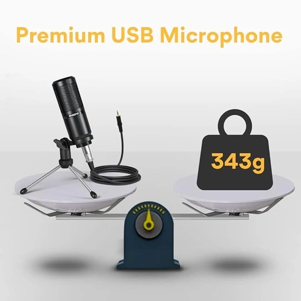 MAONO Au-Pm360Tr Trs Condenser USB Mic For Pc And Youtube Recording, Podcast Microphone For Gaming, Studio, Vlogging, Black - Black