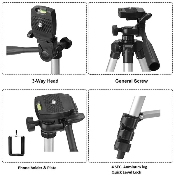 Tygot 3366 Aluminum Tripod - Black