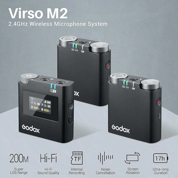 GODOX Virso M2 2.4GHz Wireless Microphone - Black