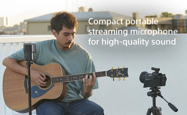 Sony SONY ECM-S1 Wireless Streaming Microphone for Podcast | Singing | Livestreaming | Gaming - Black - Black