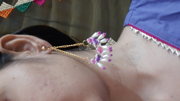 Pink Chain Dangle Earring 