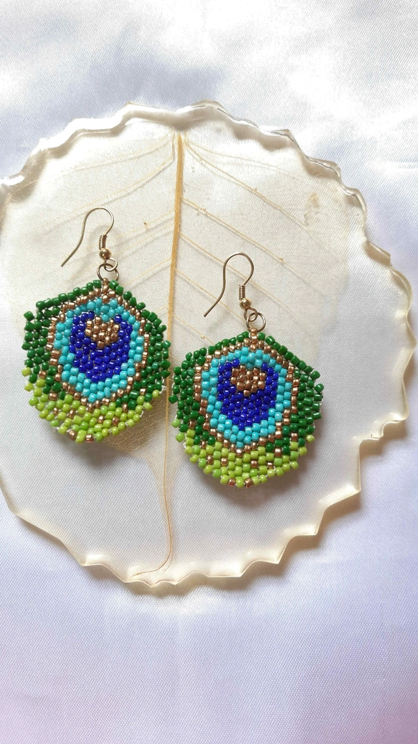Peacock Feather Earring 