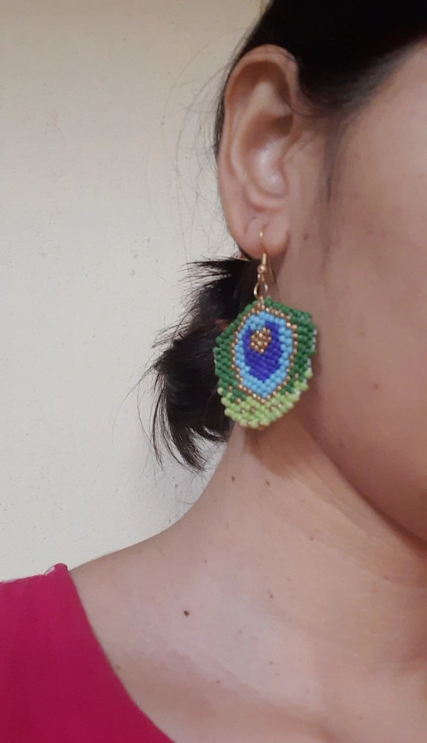 Peacock Feather Earring 
