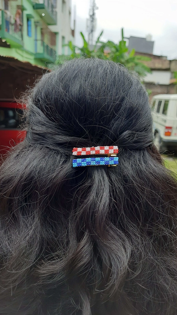 Checked Pattern Hairclip 
