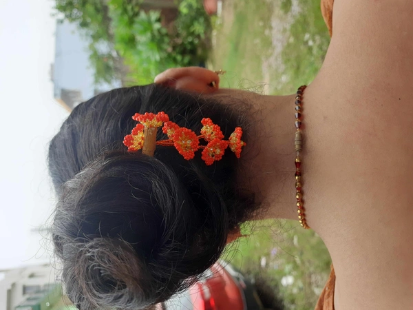 Floral Bun Stick  - Chilean Fire