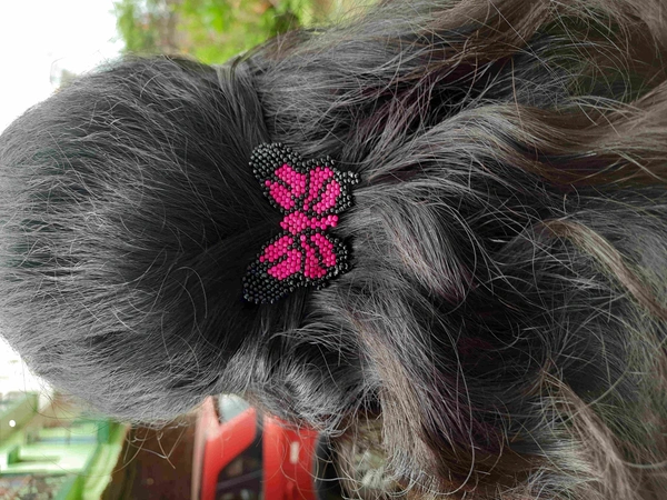 Butterfly Hairclip - Flame Pea