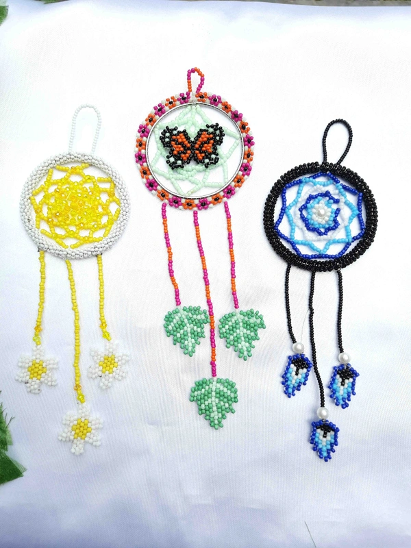 Beaded Dream Catcher(Mini) - Web Orange