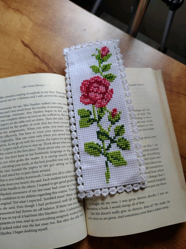 Vintage Rose Lace Bookmark 