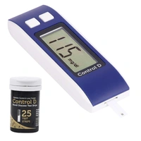 Control D Blue Glucometer Blood Glucos Sugar Testing Monitor Machine with 25 Strips
