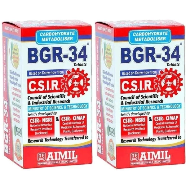 Aimil Pharmaceuticals Aimil BGR 34 Tablet (100 tab) (Pack of 2) - 100 Tablets (Pack Of 2)