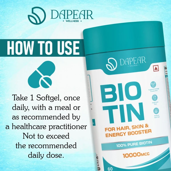 Dapear BioTin 10000 mcg - 60 Capsules