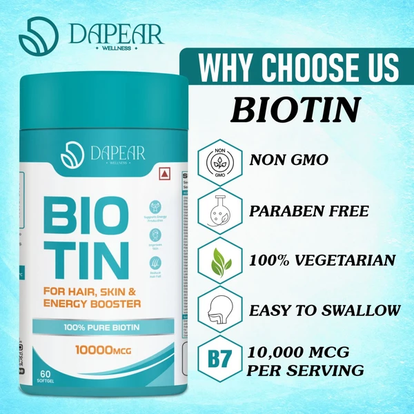 Dapear BioTin 10000 mcg - 60 Capsules