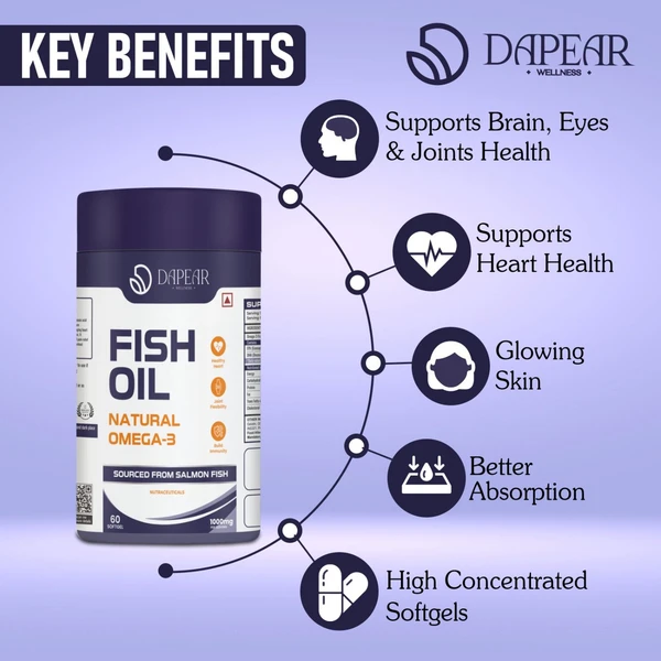 Dapear Fish Oil Omega-3 1200 mg - 60 Capsules