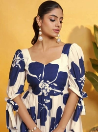 DESIHOOR Women Floral Printed Maxi Dress | Western Long Flared Dress for Women | Casual & Party Wear - Biscay, L