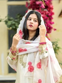 DESI HOOR Women Embroidered Kurta Patiala Dupatta Set | Premium Ethnic Wear Suit Set for Women - White, S