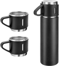 Gift Tech Vacuum Flask set Gift Set 500 ml Flask  (Pack of 3, Black, Steel)