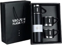 Gift Tech Vacuum Flask set Gift Set 500 ml Flask  (Pack of 3, Black, Steel)