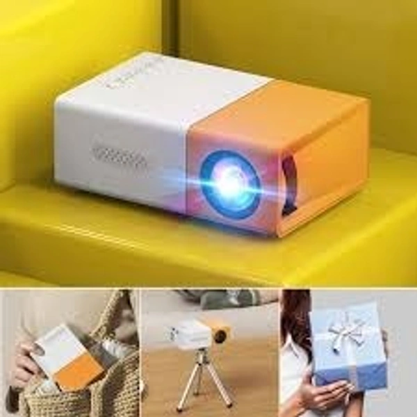 3D Mini Full HD Film Projector For Home Theatres (600 lm / Remote Controller) Portable Projector  (Yellow)