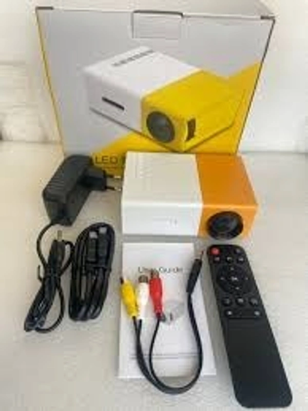 3D Mini Full HD Film Projector For Home Theatres (600 lm / Remote Controller) Portable Projector  (Yellow)