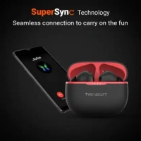 Fire-Boltt Fire Pods Ninja Pro 402 Earbuds TWS, Crisp Calling, Voice Assistant 10mm Driver Bluetooth Headset  (Black Red, True Wireless) - Black