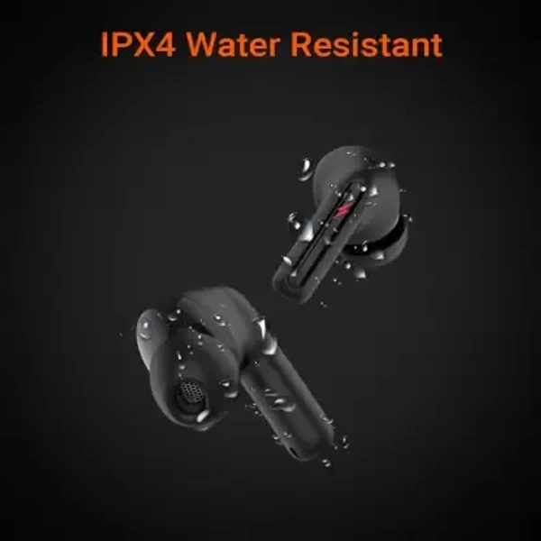Fire-Boltt Fire Pods Ninja Pro 402 Earbuds TWS, Crisp Calling, Voice Assistant 10mm Driver Bluetooth Headset  (Black Red, True Wireless) - Black