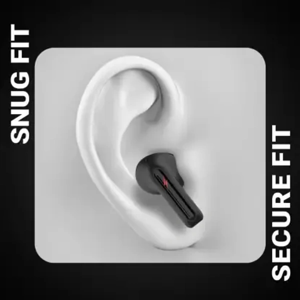 Fire-Boltt Fire Pods Ninja Pro 402 Earbuds TWS, Crisp Calling, Voice Assistant 10mm Driver Bluetooth Headset  (Black Red, True Wireless) - Black