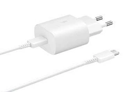 ‎Samsung Samsung Original 25W Single Port, Type-C Fast Charger, (Cable not Included), White/Black