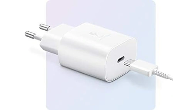 ‎Samsung Samsung Original 25W Single Port, Type-C Fast Charger, (Cable not Included), White/Black